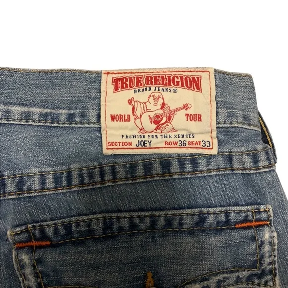 TRUE RELIGION　JOEY　MEN　フレア　ROW30　SEAT33 JOEY ROPE STITCH FLARE JEAN - KEW GARDENS DARK WASH | True